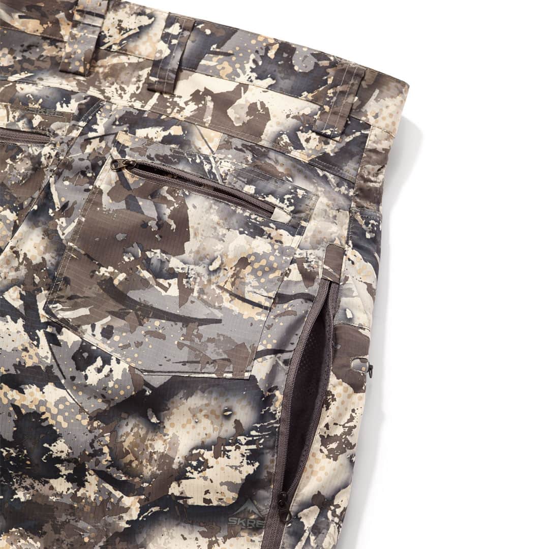 SKRE Uinta Early Season Pant, Solace - zippered side vent detail