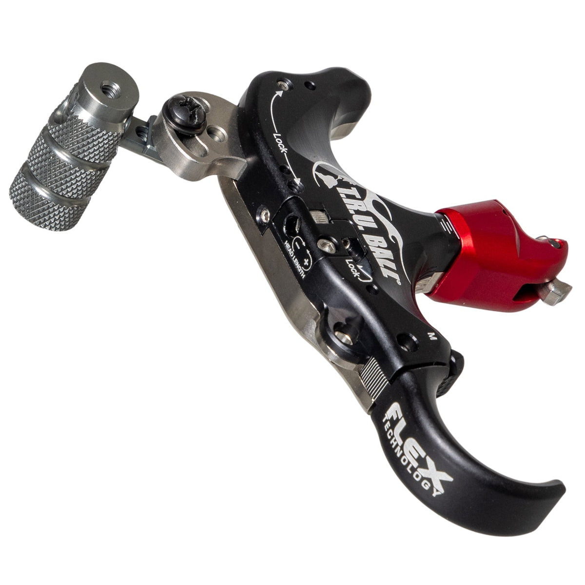 T.R.U. Ball Ultimate Flex, Black / Quicksilver, top view showing head length adjustment
