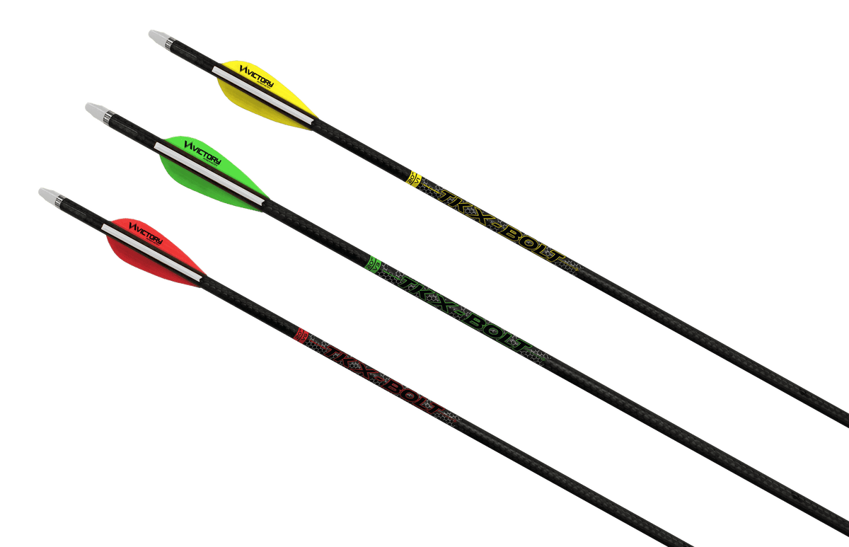 Victory TKX-Bolt, three fletched crossbow bolts