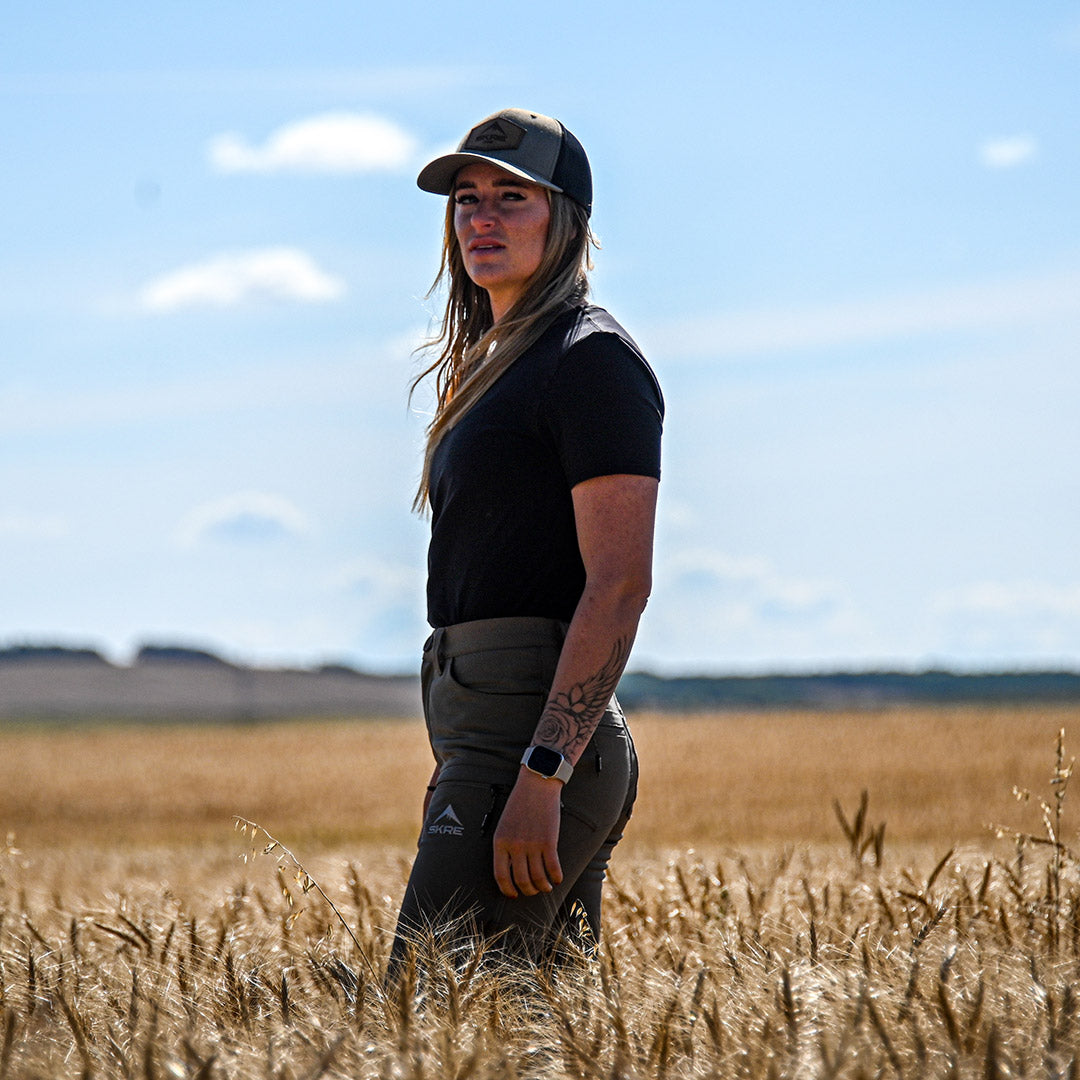 SKRE Womens Hardscrabble Pants worn in the field