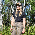 SKRE Womens Hardscrabble Pants worn on a backcountry hike