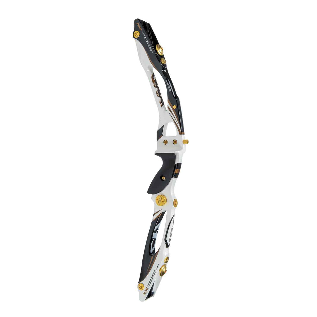 WIAWIS Win & Win Inno CXT 25" Recurve Target Riser -Left Hand-Black/Wht/Gold (Open Box X1045180)