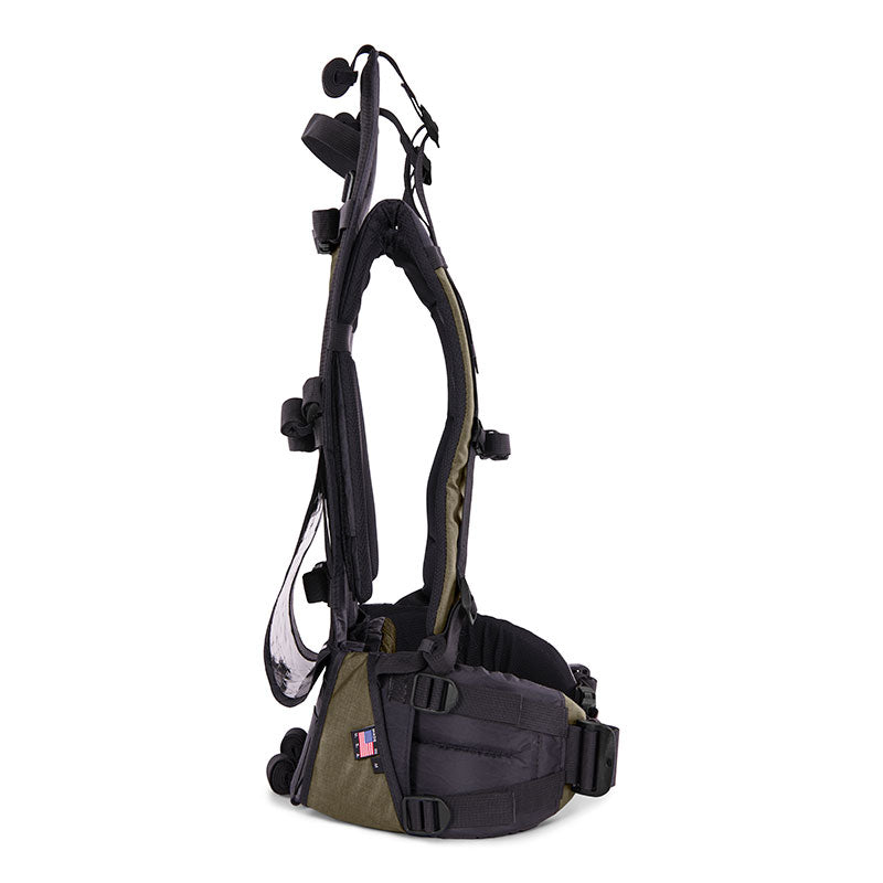 Stone Glacier Xcurve Frame, Ranger colour, side profile showing frame curvature