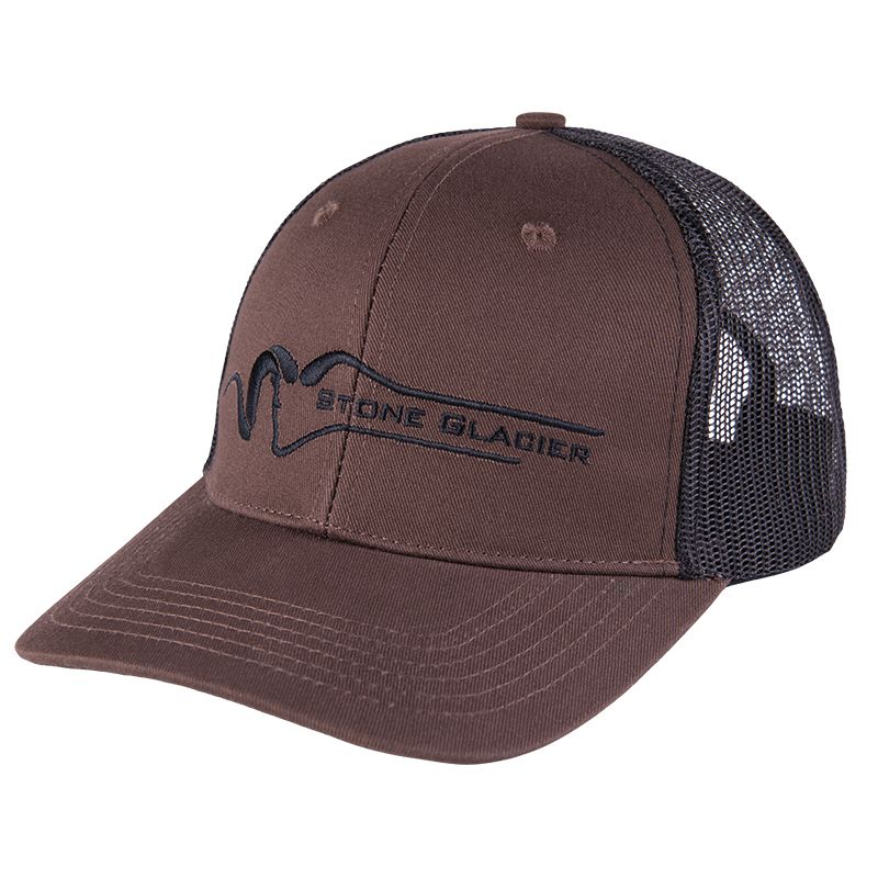 Stone Glacier Classic Trucker, Brown, front three-quarter view