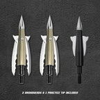 Beast Aluminum Broadheads 2 Pack with practice tip, 100 grain, 2.3 in cut