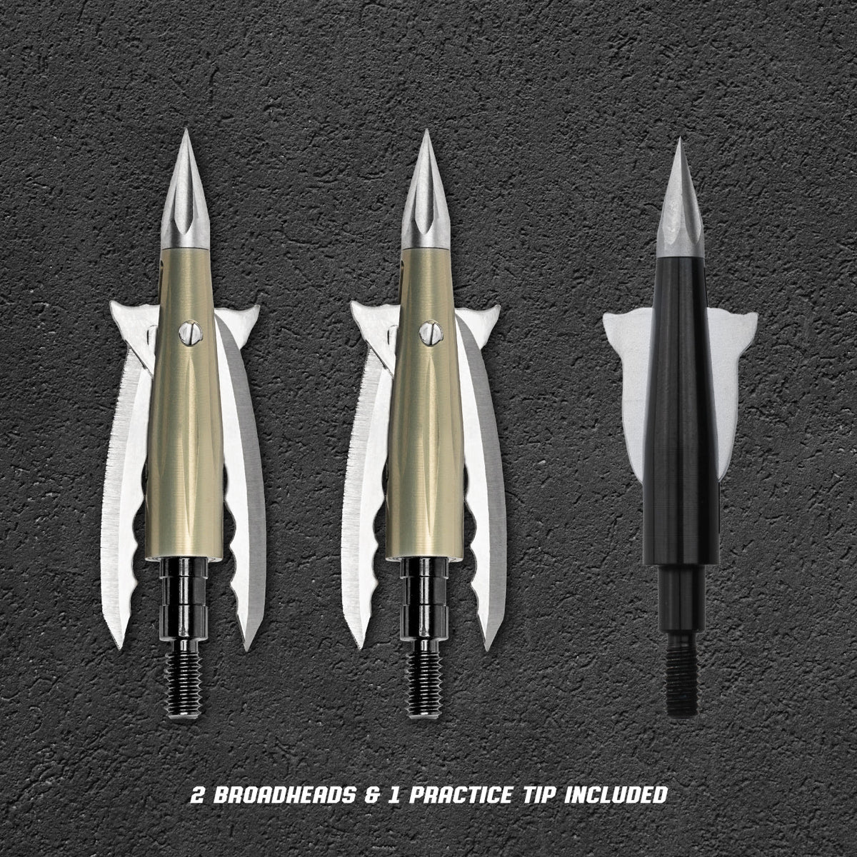 Beast Aluminum Broadheads 2 Pack with practice tip, 100 grain, 2.3 in cut