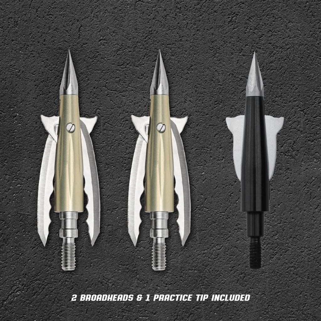 Beast Aluminum Broadheads 2 Pack with practice tip, 125 grain, 2.3 in cut