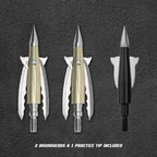 Beast Aluminum Broadheads 2 Pack with practice tip, 125 grain, 2.3 in cut