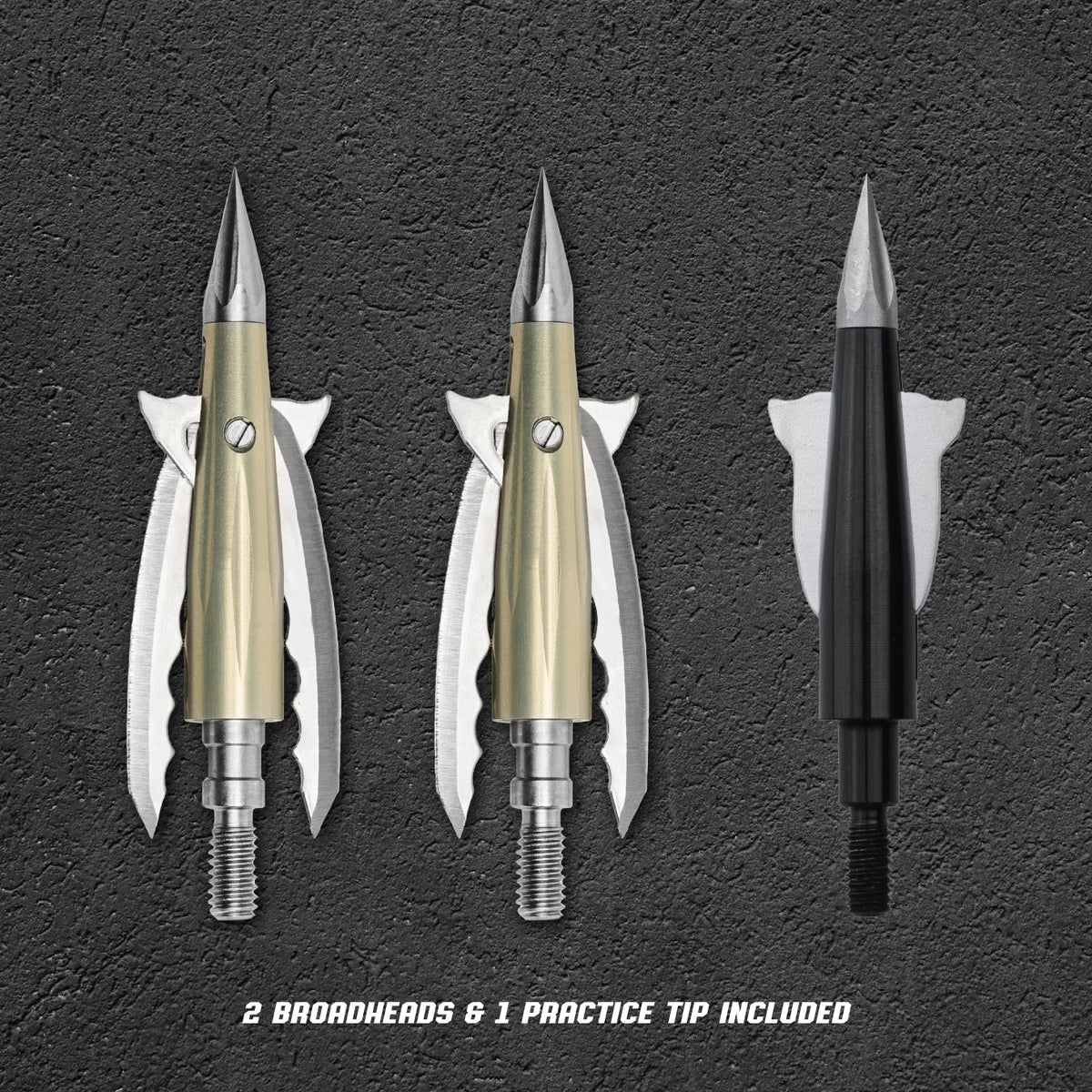 Beast Aluminum Broadheads 2 Pack with practice tip, 125 grain, 2.3 in cut