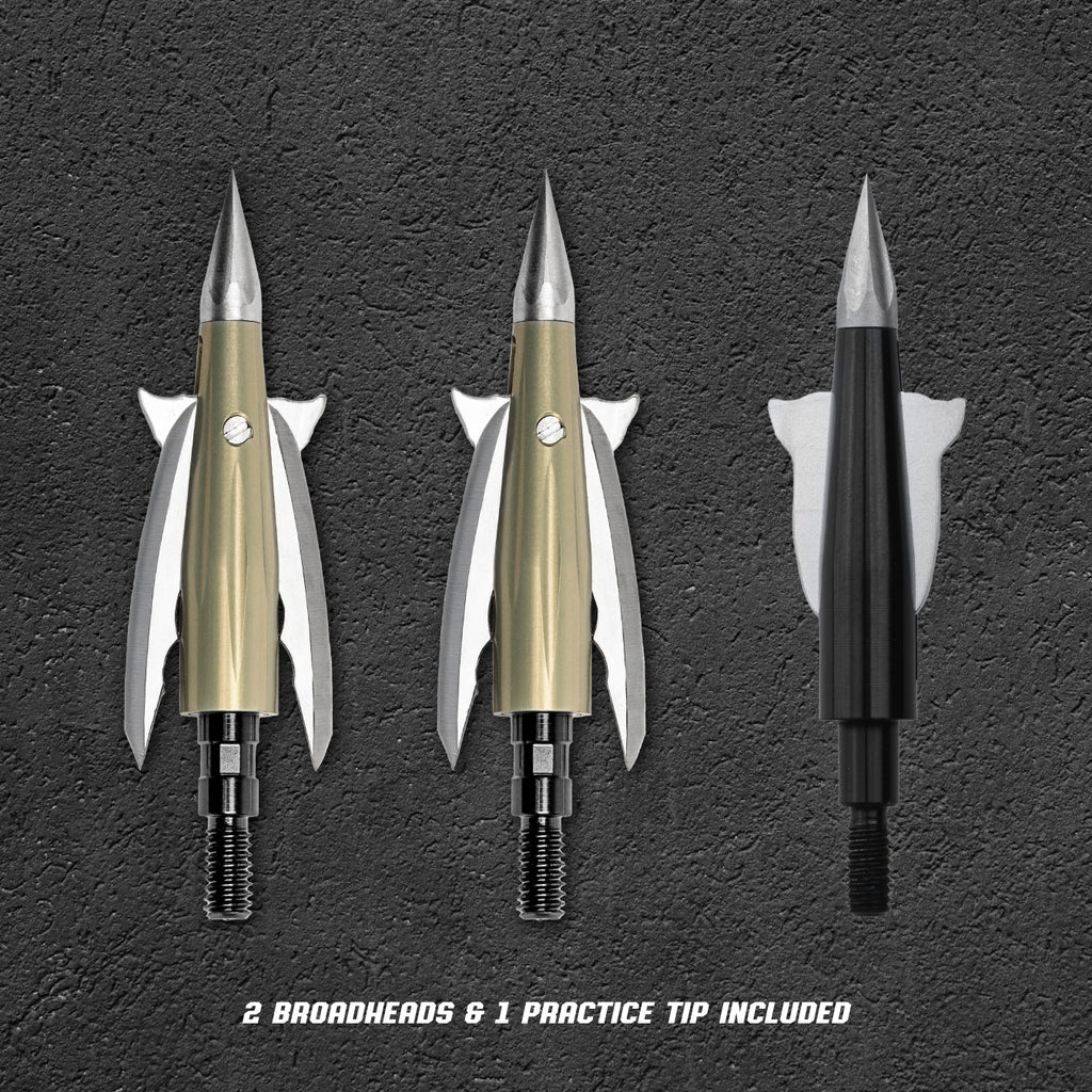 Beast Aluminum Broadheads 2 Pack with practice tip, 100 grain, 2.0 in cut