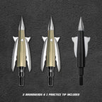 Beast Aluminum Broadheads 2 Pack with practice tip, 100 grain, 2.0 in cut