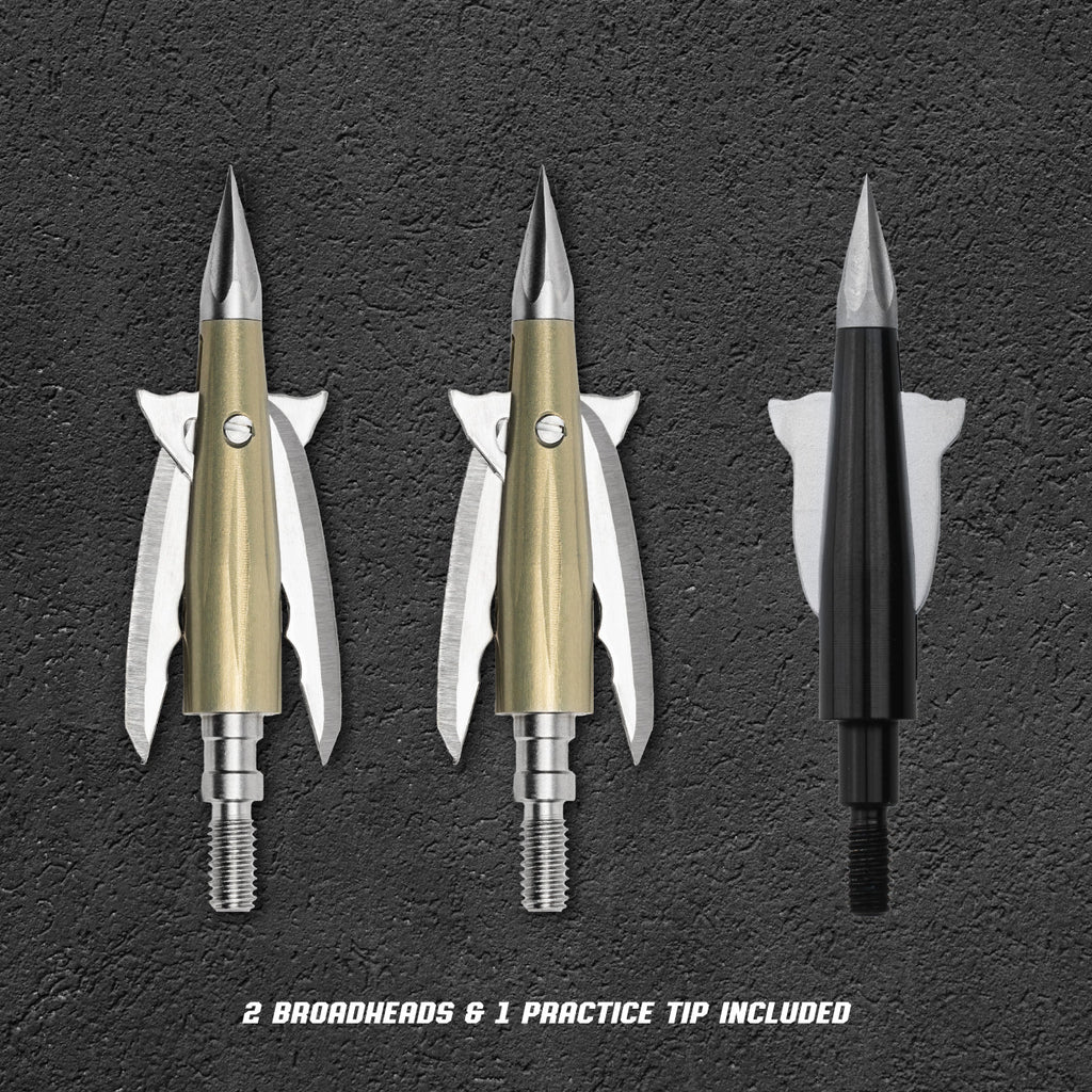 Beast Aluminum Broadheads 2 Pack with practice tip, 125 grain, 2.0 in cut