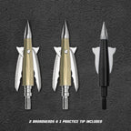 Beast Aluminum Broadheads 2 Pack with practice tip, 125 grain, 2.0 in cut