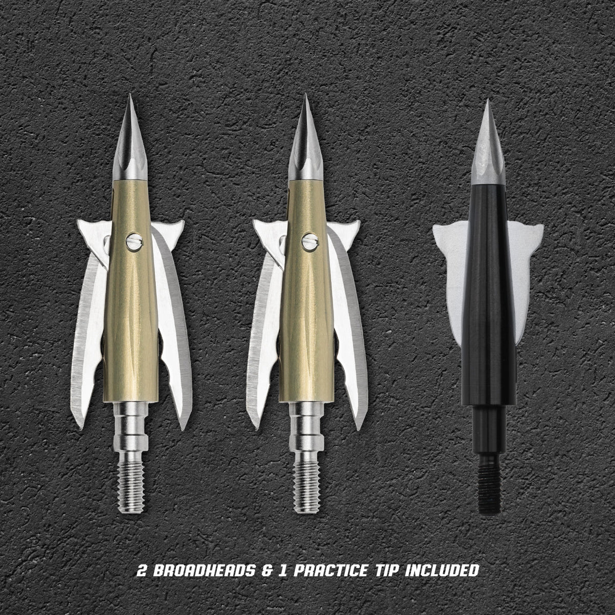 Beast Aluminum Broadheads 2 Pack with practice tip, 125 grain, 2.0 in cut
