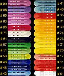 Beiter Armguard colour chart showing the ventilated polycarbonate armguard in its range of colours, including number 48 dark blue