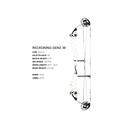 Bowtech Reckoning Gen2 39 (Medium Cam), White finish