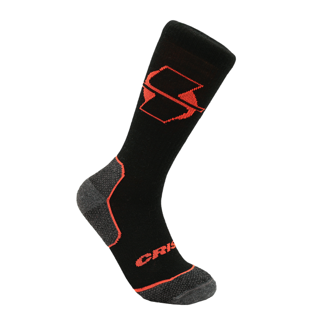 Crispi San Juan lightweight merino crew sock in black with orange logo