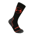 Crispi San Juan lightweight merino crew sock in black with orange logo