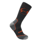 Crispi San Juan lightweight merino crew sock in charcoal with orange logo
