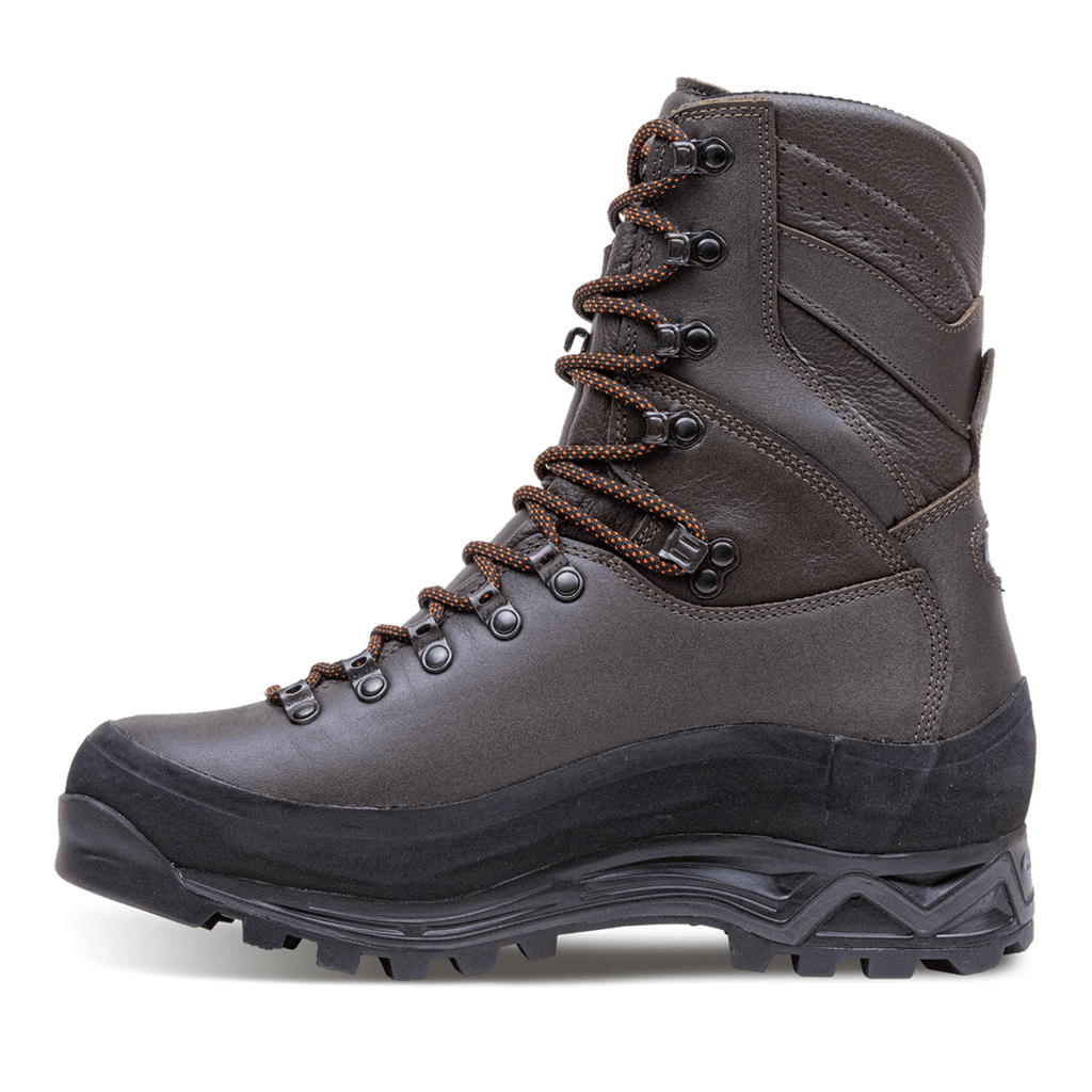 Crispi Wild Rock 400 EFX hunting boot, inside profile showing rubber rand and lacing