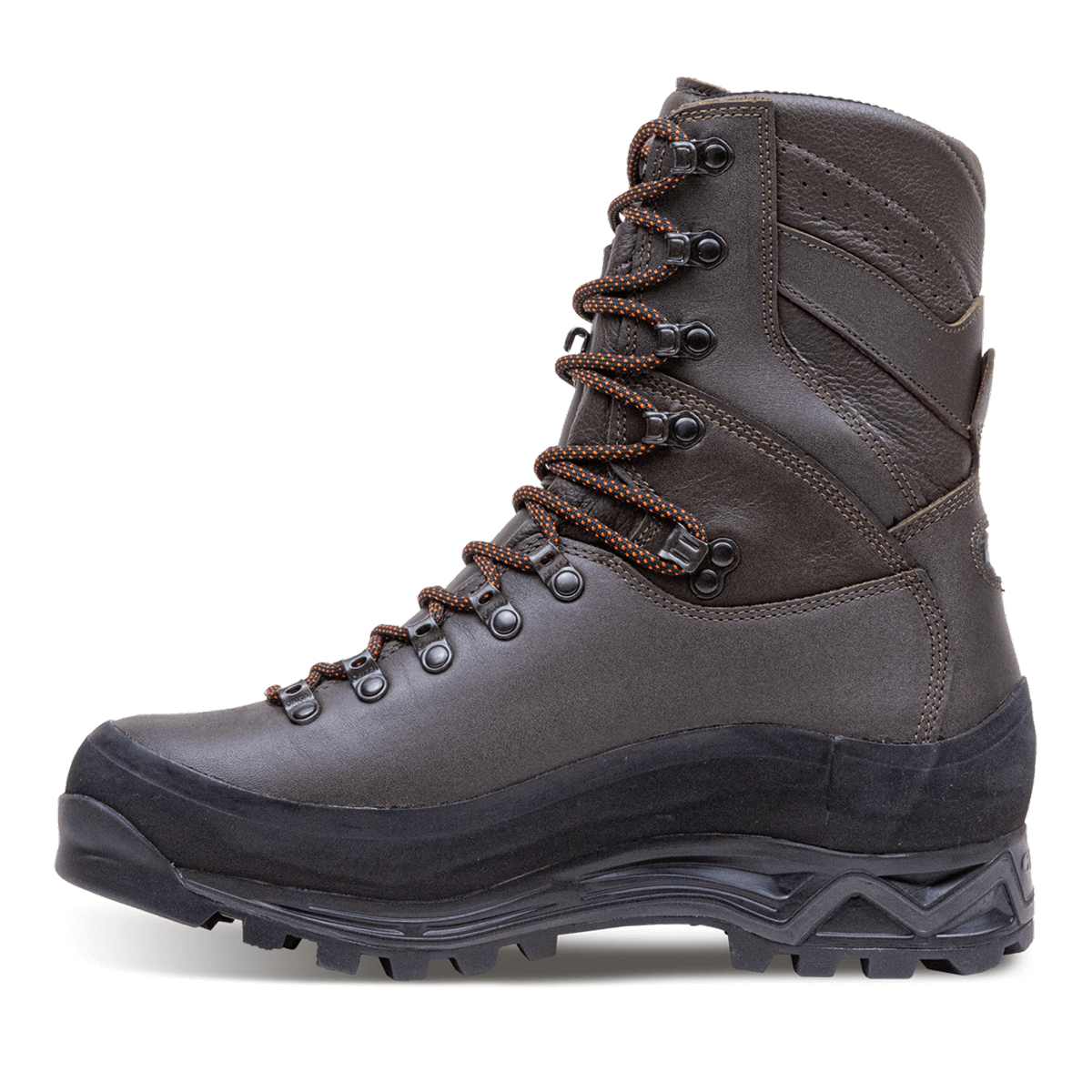 Crispi Wild Rock 400 EFX hunting boot, inside profile showing rubber rand and lacing