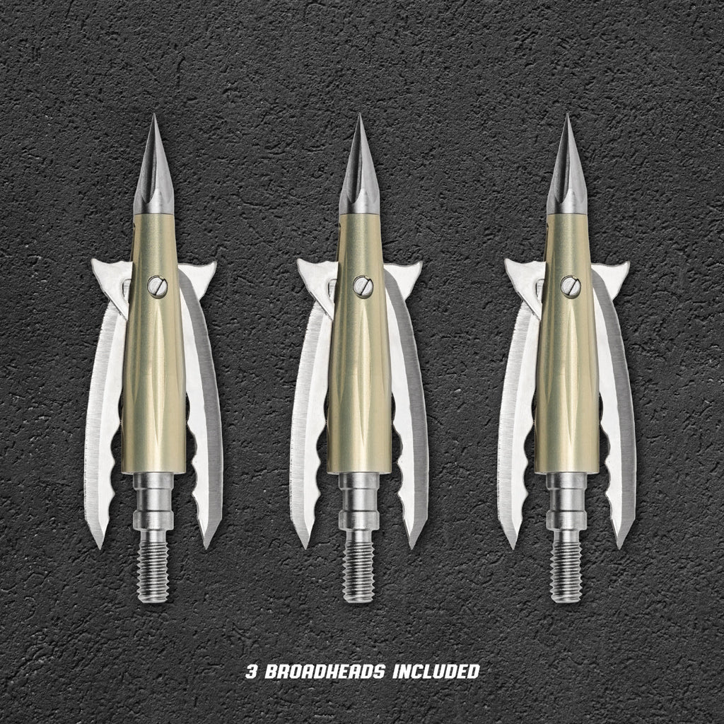 Beast Deep Six 2.3 in 125 grain broadheads, 3-pack contents