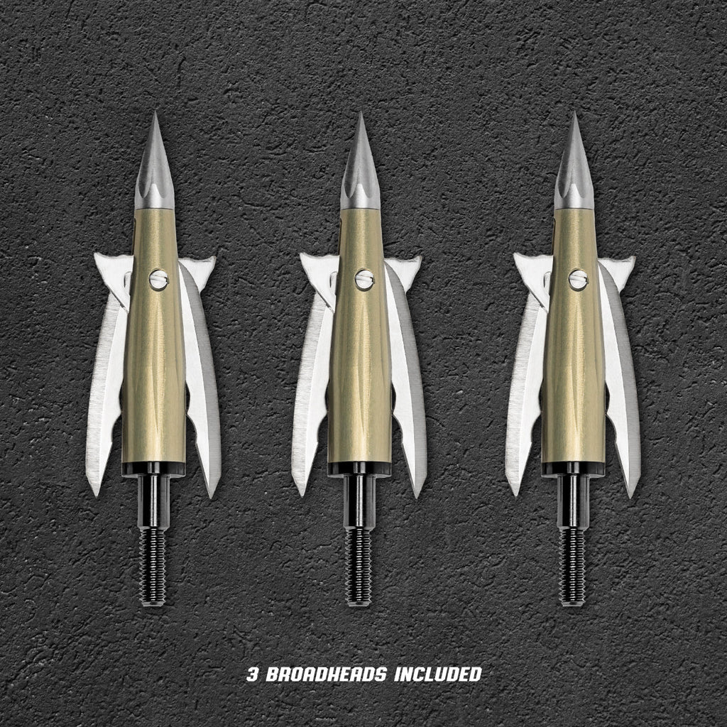 Beast Deep Six 2.0 in 100 grain broadheads, 3-pack contents