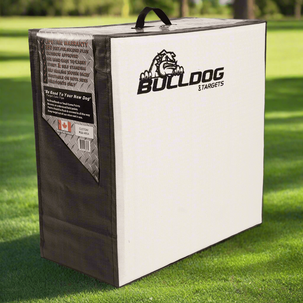 Doghouse FF archery target standing on grass
