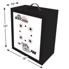 Doghouse Pug archery target dimension diagram, 19 x 16 x 10 inches