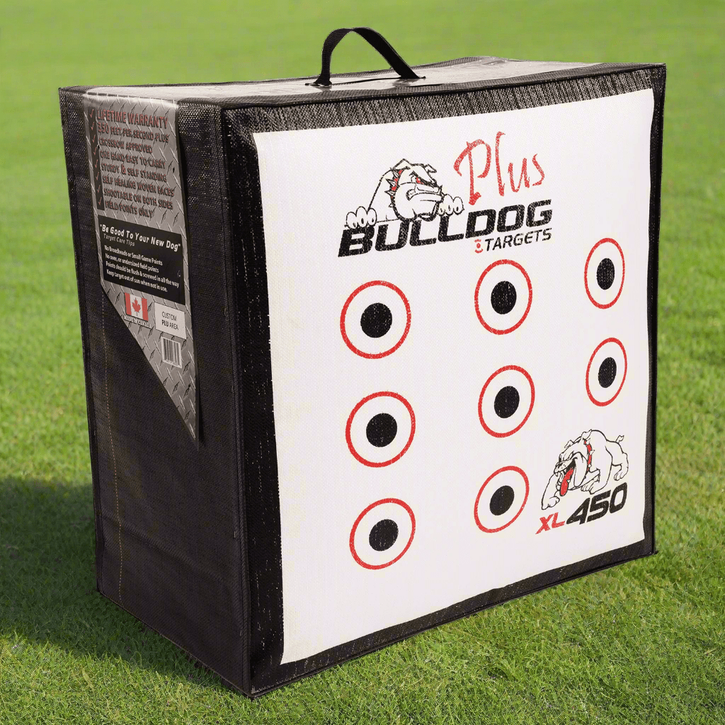 Doghouse XL 450 archery target standing on grass