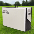 Double Dog FF archery target standing on grass