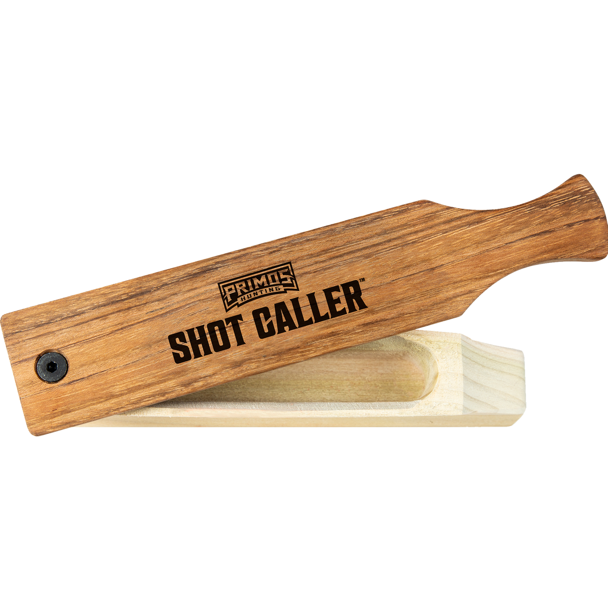 Primos Shot Caller double sided box call, one-piece wood construction