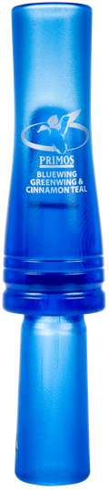 Primos Teal Duck Call in blue with duck logo