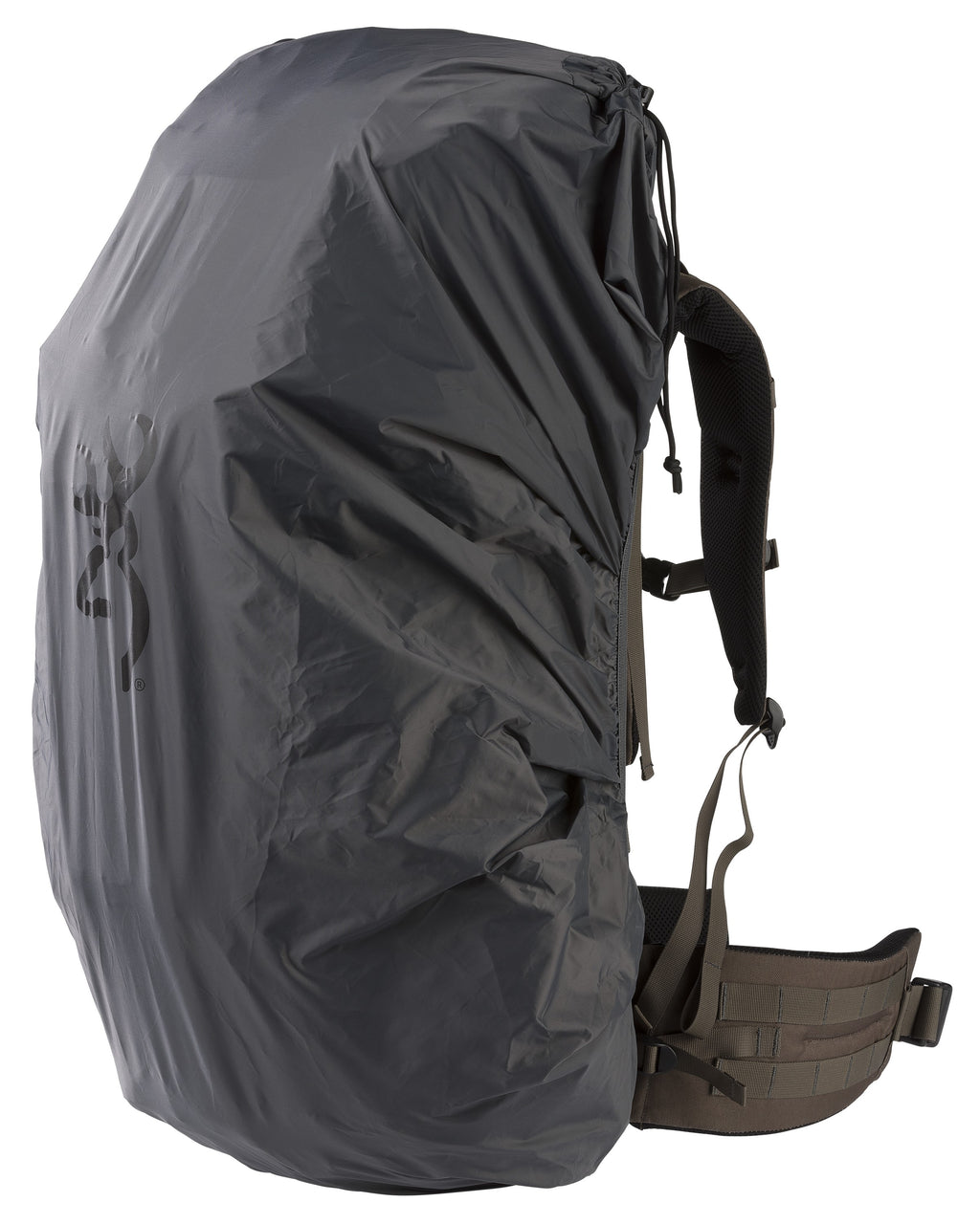 Browning Gannett 5500 pack with the included rain fly fitted over the bag