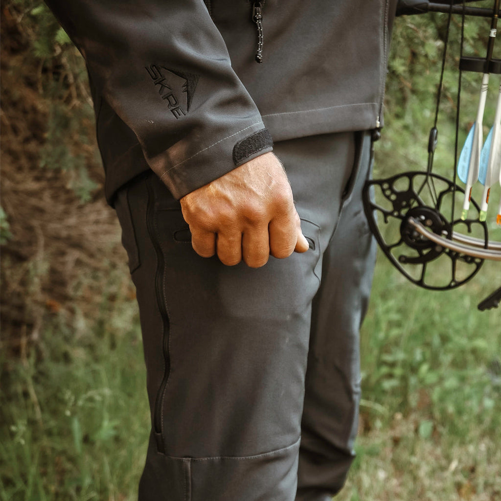 SKRE Hardscrabble Pants, Slate Grey in the field