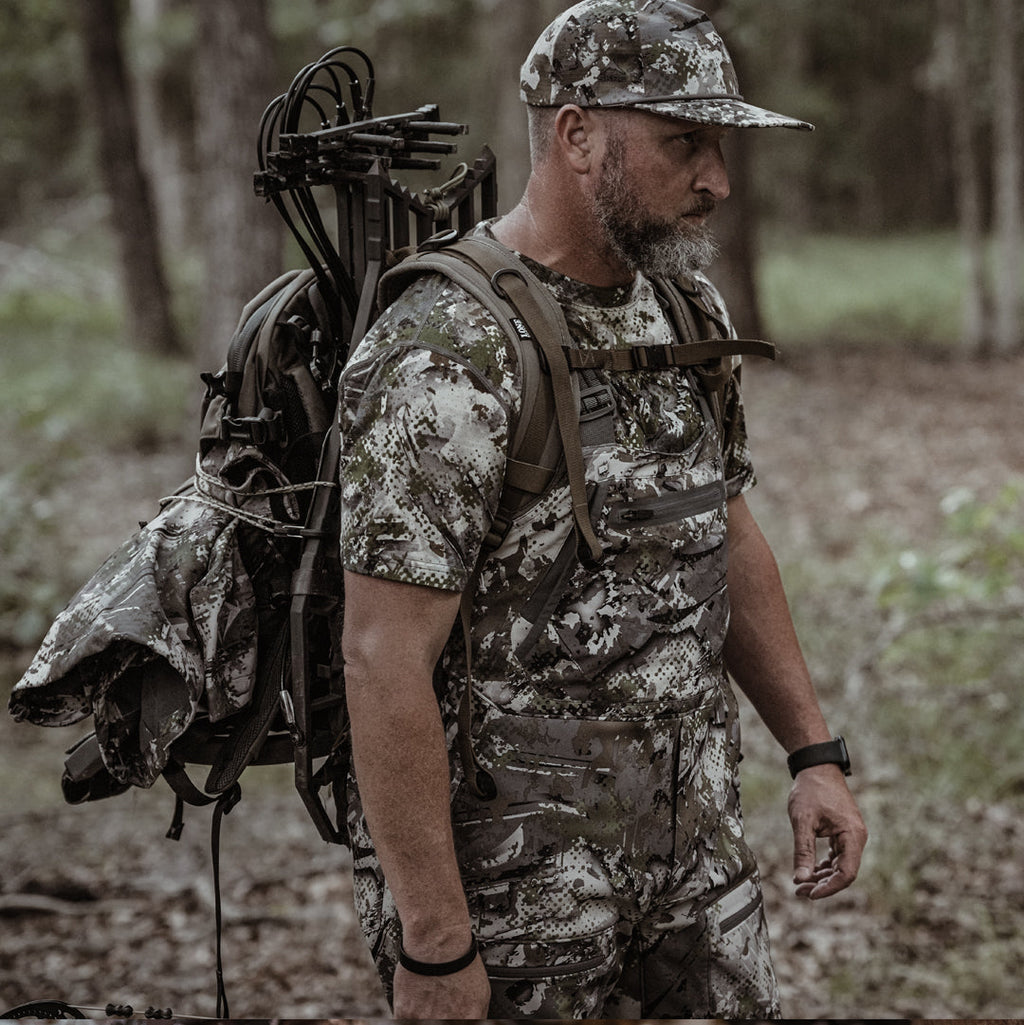SKRE Hardscrabble Bibs, Summit, worn in the field
