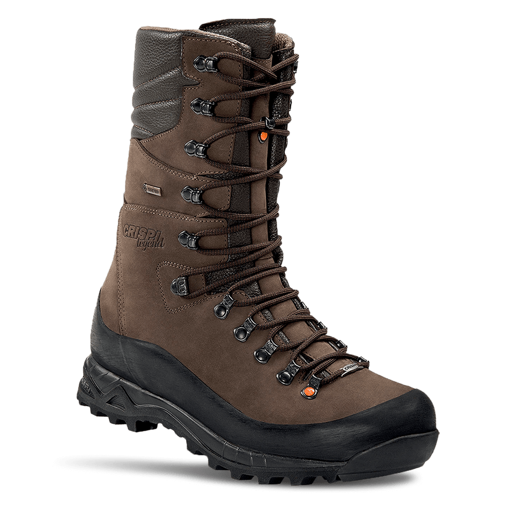 Crispi Hunter GTX insulated hunting boot in brown Nubuck, outside profile