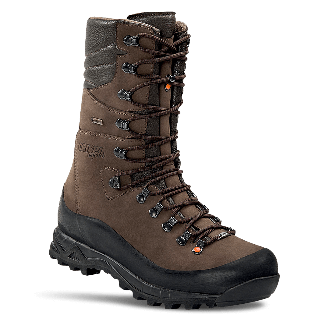 Crispi Hunter GTX insulated hunting boot in brown Nubuck, outside profile
