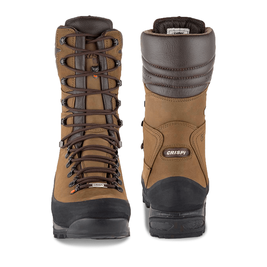 Crispi Hunter GTX boot front and back views showing the padded collar