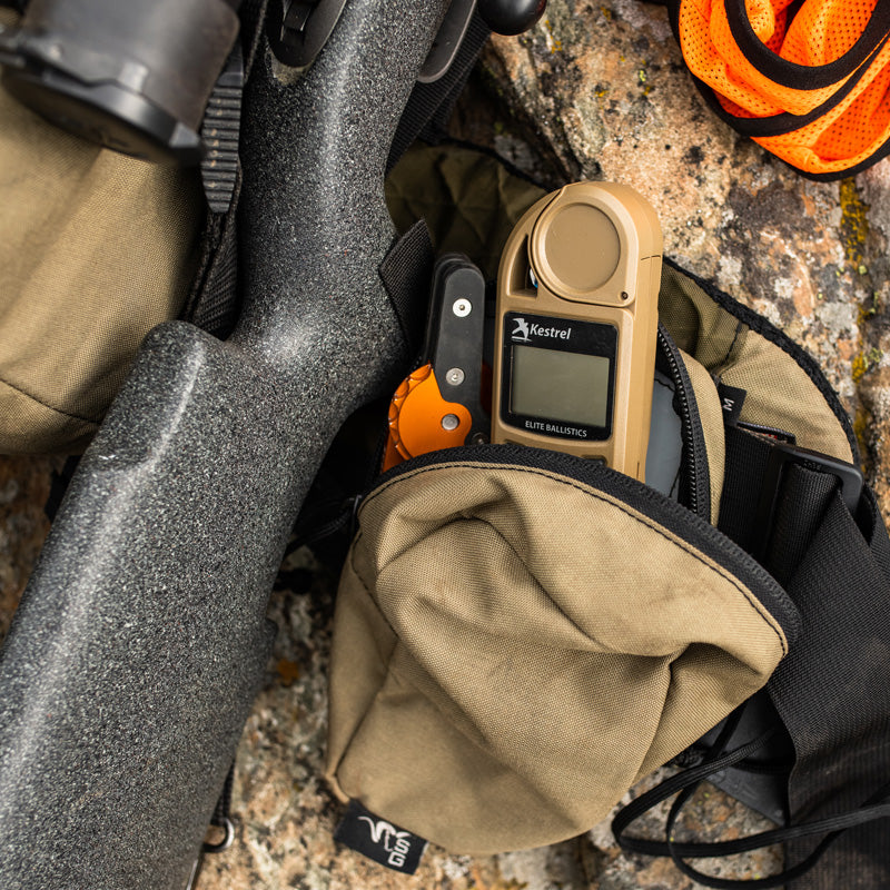 Stone Glacier Large Accessory Pocket, Tan packed with gear