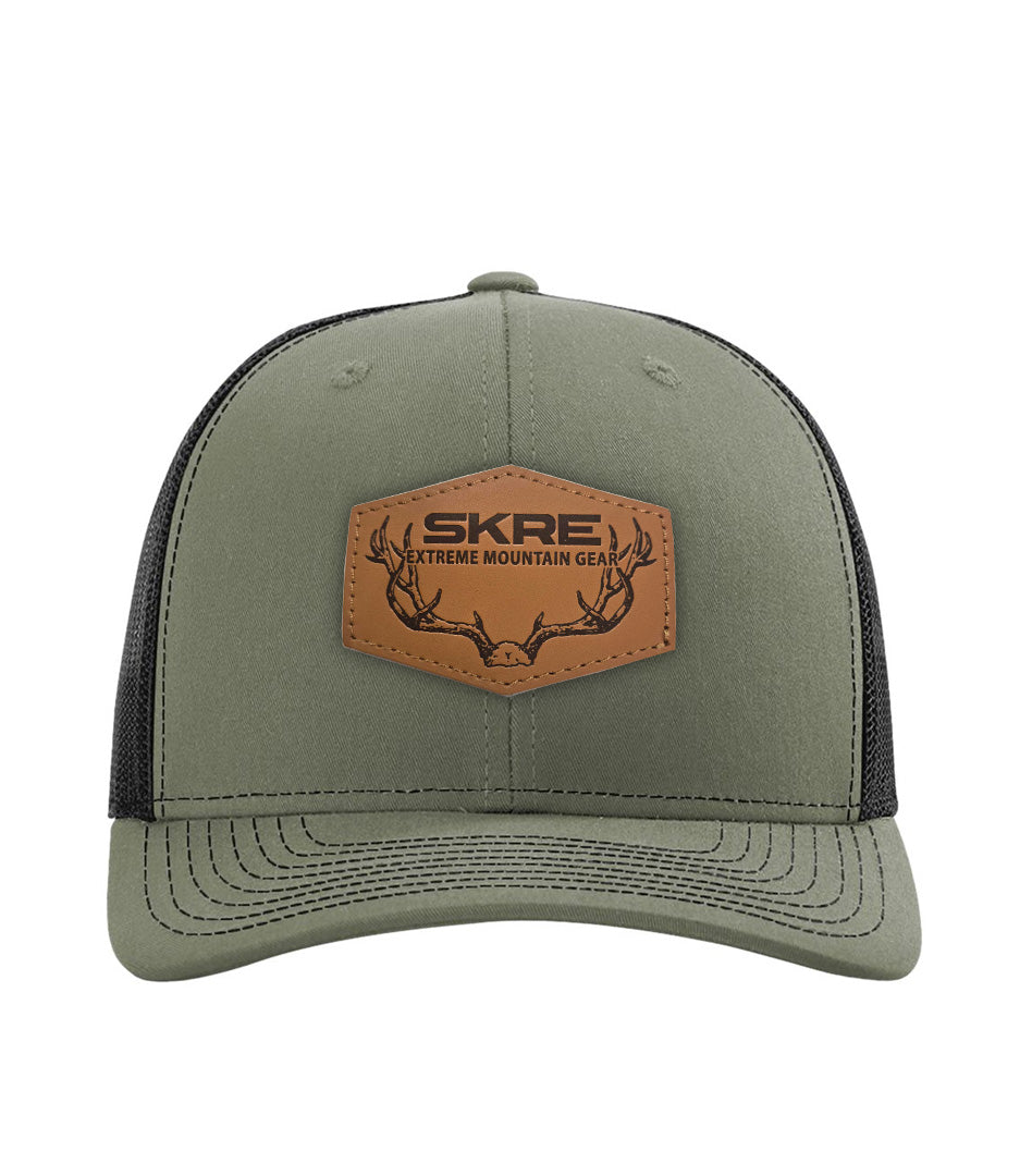 SKRE Leather Deer Patch Hat, Loden
