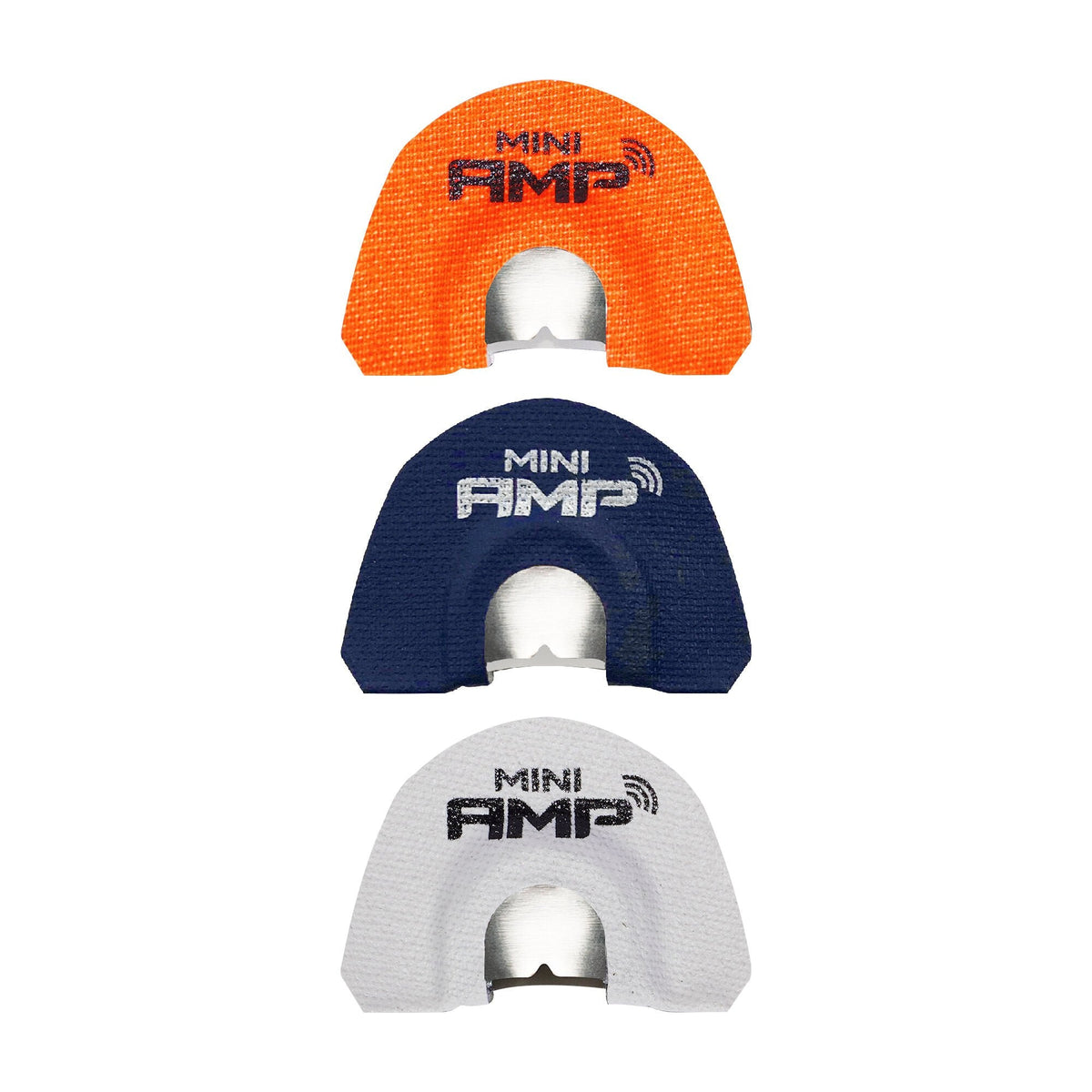 Phelps Mini AMP three pack of elk diaphragms in orange, blue and white
