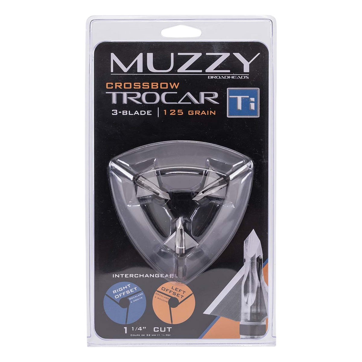 Muzzy Trocar TI Crossbow Titanium Ferrule Broadheads 125-Grain