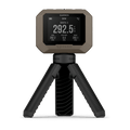 Garmin Xero C1 Pro chronograph on its tripod showing a bow session speed readout