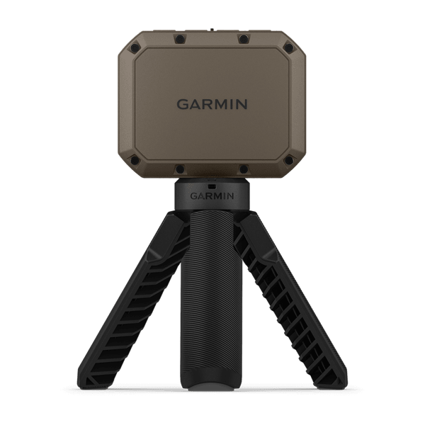 Rear view of the Garmin Xero C1 Pro chronograph on its tripod