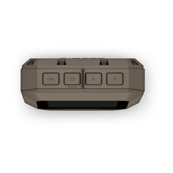 Top of the Garmin Xero C1 Pro showing the OK, back, up and down control buttons