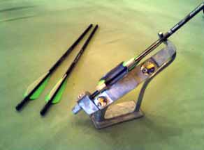 Bitzenburger Crossbow Bolt Jig fletching a crossbow bolt