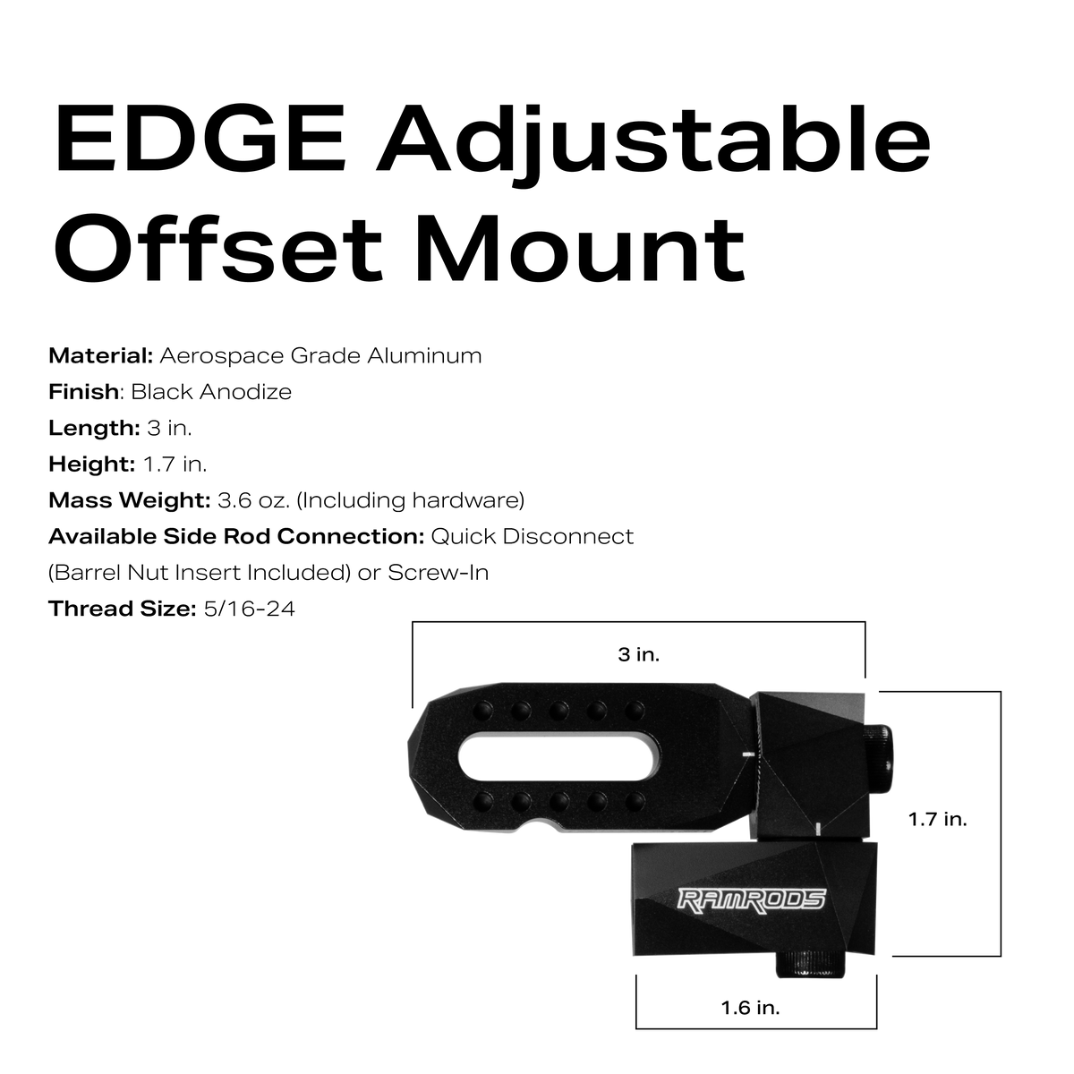 RamRods EDGE Adjustable Offset Mount