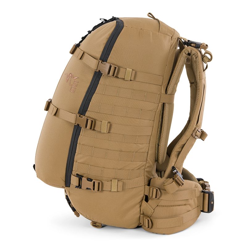 Stone Glacier R2 3200, Coyote, side view showing external PALS webbing