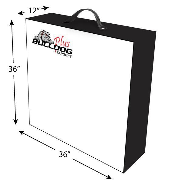 RangeDog archery target dimension diagram, 36 x 36 x 12 inches